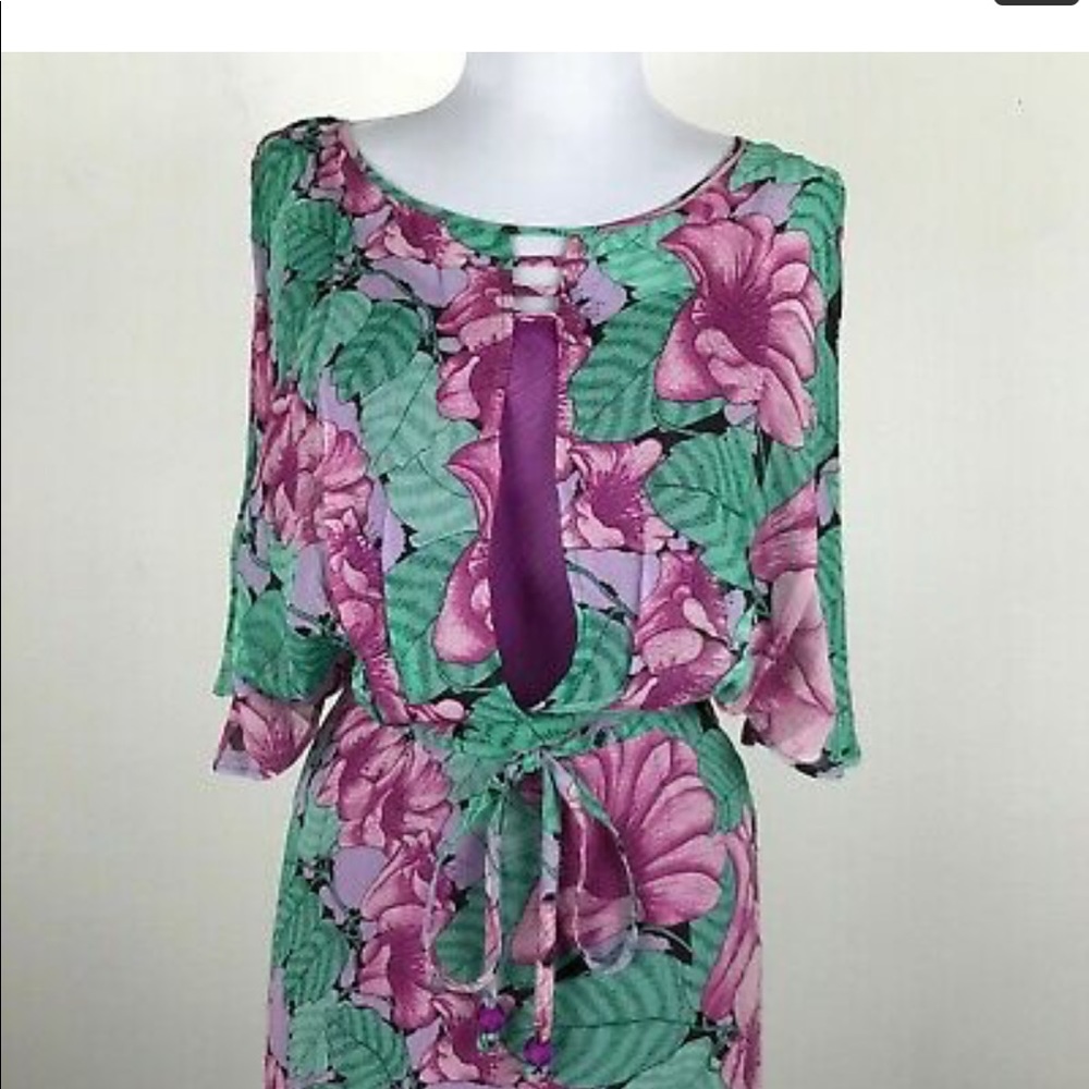Leifnotes Hibiscus Midi Chiffon dress - Picture 3 of 4